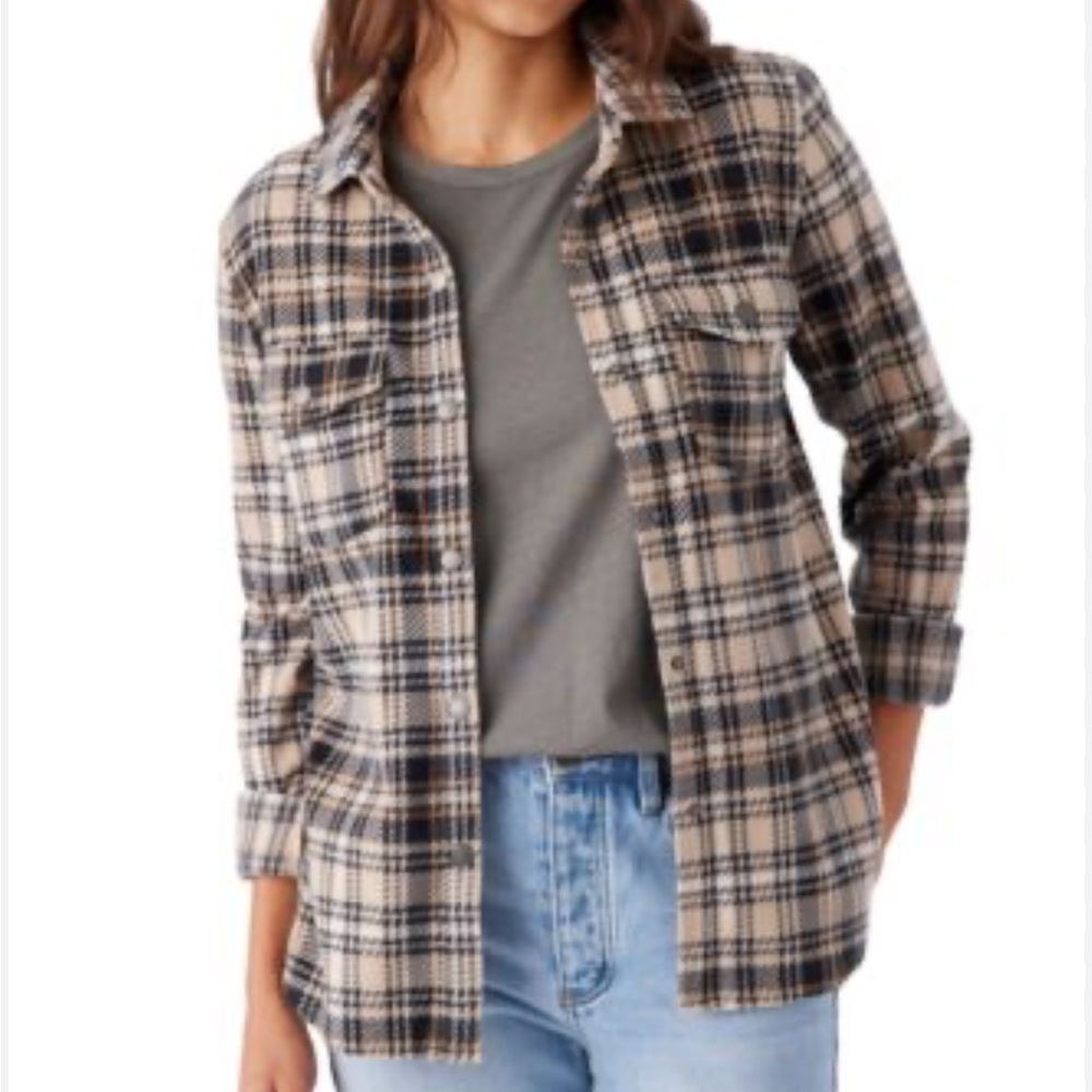 O'Neill Gray and Pink Plaid Shirt